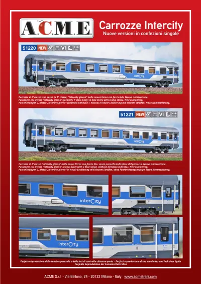 Carrozze Intercity (ref. 51220 / 51221) - ACME - Anonima Costruzioni Modellistiche Esatte