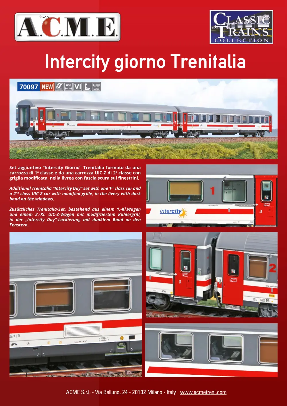 ACME - Anonima Costruzioni Modellistiche Esatte - Intercity giorno Trenitalia (ref. 70097)