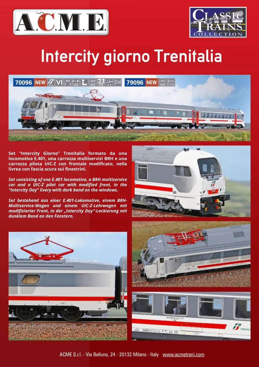 ACME - Anonima Costruzioni Modellistiche Esatte - Intercity giorno Trenitalia (ref. 70096 / 79096)