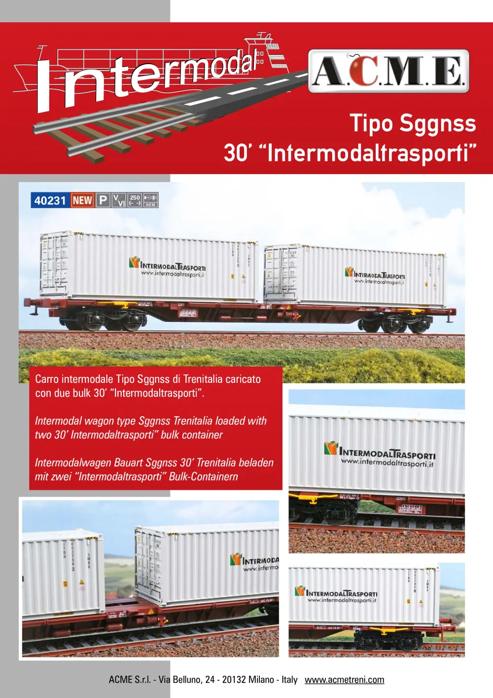 ACME - Anonima Costruzioni Modellistiche Esatte - Tipo Sggnss 30' "Intermodaltrasporti" (ref. 40231)