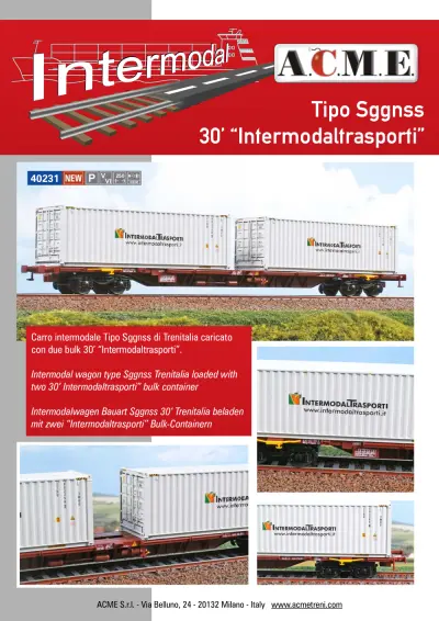 Tipo Sggnss 30' "Intermodaltrasporti" (ref. 40231) - ACME - Anonima Costruzioni Modellistiche Esatte
