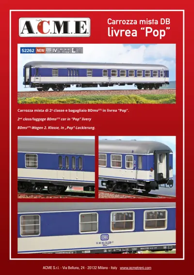 DB - BDms273-Wagen in "Pop"-Lackierung (ref. 52262) - ACME - Anonima Costruzioni Modellistiche Esatte