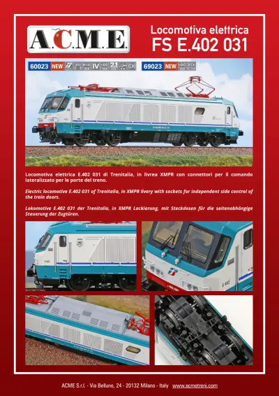 Locomotiva elettrica FS E.402 031 (ref. 60023 / 69023) - ACME - Anonima Costruzioni Modellistiche Esatte