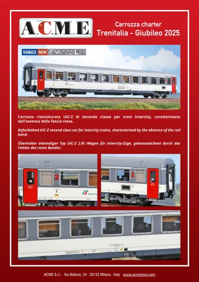 Carrozza charter Trenitalia - Giubileo 2025 (ref. 50603) - ACME - Anonima Costruzioni Modellistiche Esatte