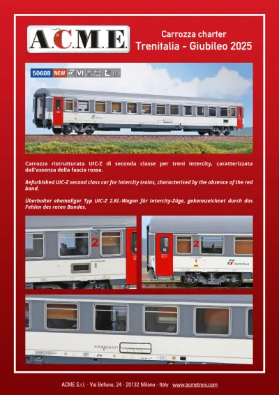 Carrozza charter Trenitalia - Giubileo 2025 (ref. 50608) - ACME - Anonima Costruzioni Modellistiche Esatte