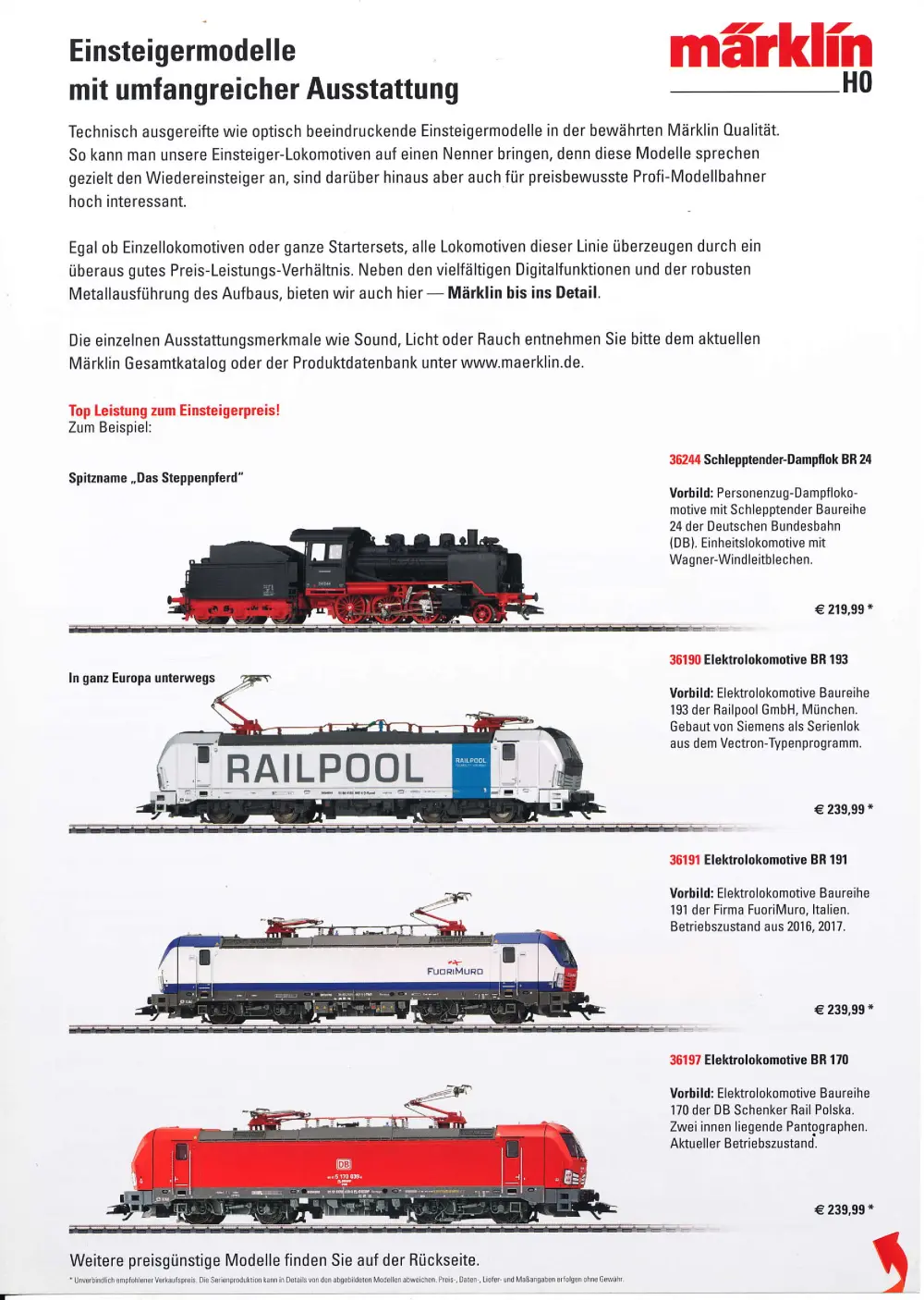 Märklin - Einsteigermodelle mit umfangreicher Ausstattung