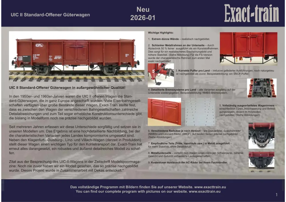 Exact-train - Neuheiten 2026-01