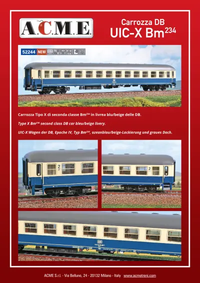 Carrozza DB UIC-X Bm234 (ref. 52244) - ACME - Anonima Costruzioni Modellistiche Esatte
