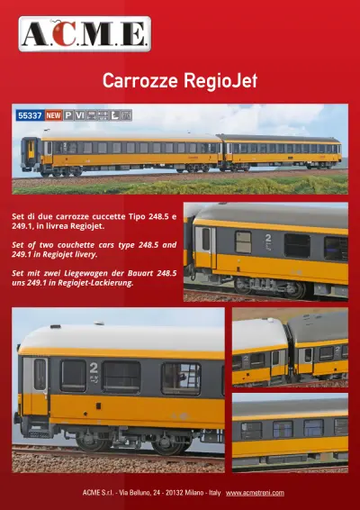 Carrozze RegioJet (ref. 55337) - ACME - Anonima Costruzioni Modellistiche Esatte