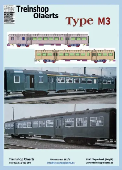 Type M3 passenger coaches - Treinshop Olaerts