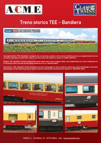 Treno storico TEE - Bandiera (ref. 55362) - ACME - Anonima Costruzioni Modellistiche Esatte