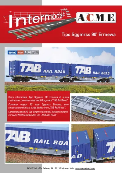 Tipo Sggmrss 90’ Ermewa (ref. 40497) - ACME - Anonima Costruzioni Modellistiche Esatte