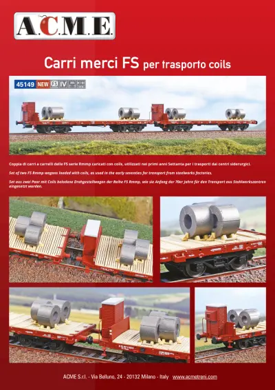 Carri merci FS per trasporto coils (ref. 45149) - ACME - Anonima Costruzioni Modellistiche Esatte