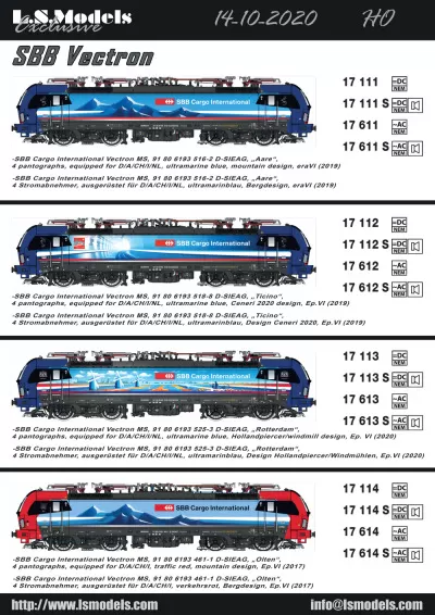 SBB Cargo International - Re 193 "Vectron" electric locomotives - LS Models