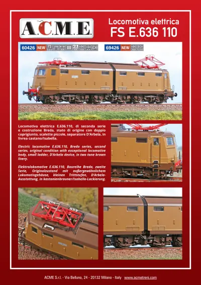 Locomotiva elettrica FS E.636 110 (ref. 60426 / 69426) - ACME - Anonima Costruzioni Modellistiche Esatte