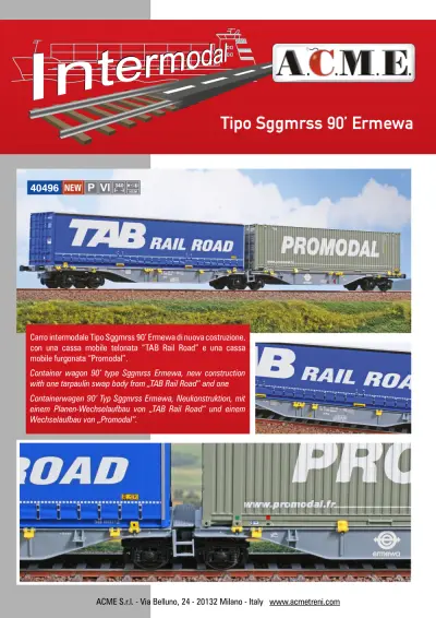 Tipo Sggmrss 90’ Ermewa (ref. 40496) - ACME - Anonima Costruzioni Modellistiche Esatte