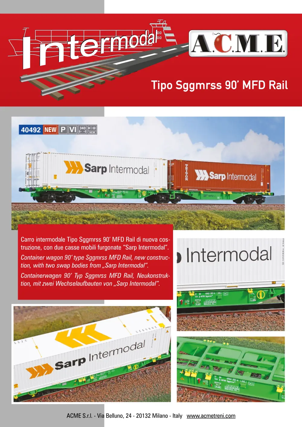 ACME - Anonima Costruzioni Modellistiche Esatte - Tipo Sggmrss 90’ MFD Rail (ref. 40492)
