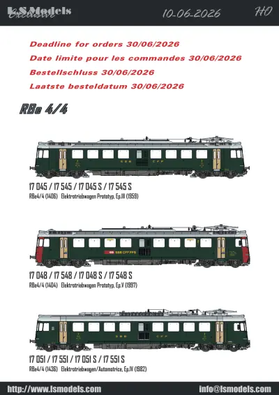 SBB CFF FFS - RBe 4/4 Elektrotriebwagen / Automotrice