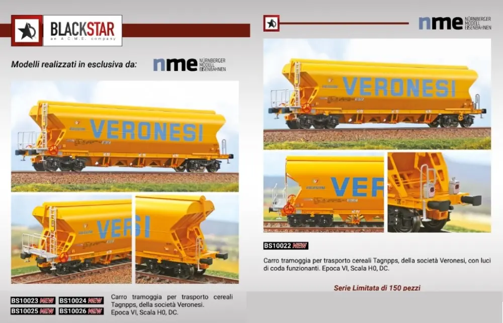NME - Nürnberger ModellEisenbahnen / Black Star - Carri tramoggia BS10022 - BS10026