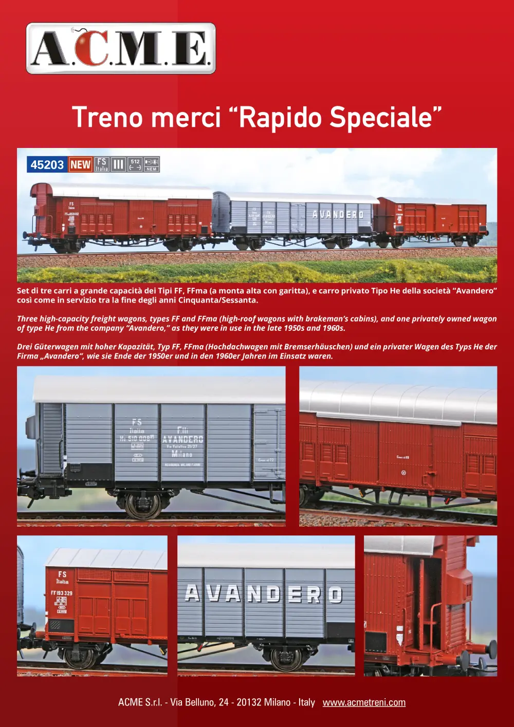 ACME - Anonima Costruzioni Modellistiche Esatte - Treno merci "Rapido Speciale" (ref. 45203)