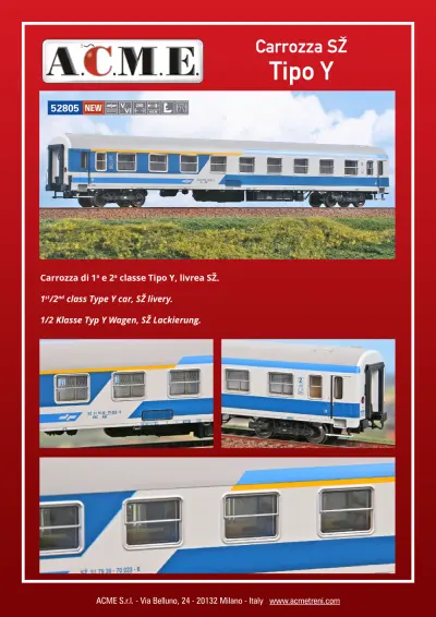 Carrozza SŽ Tipo Y (ref. 52805) - ACME - Anonima Costruzioni Modellistiche Esatte