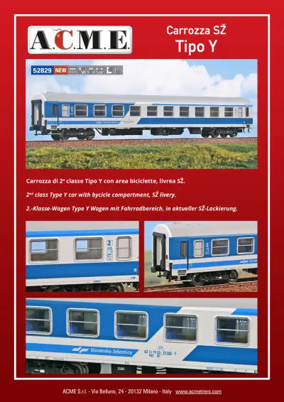 Carrozza SŽ Tipo Y (ref. 52829) - ACME - Anonima Costruzioni Modellistiche Esatte