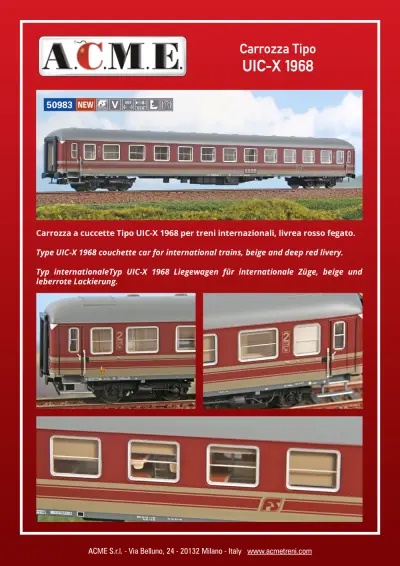 Carrozza Tipo UIC-X 1968 (ref. 50983) - ACME - Anonima Costruzioni Modellistiche Esatte