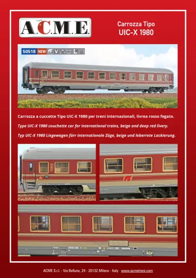 Carrozza Tipo UIC-X 1968 (ref. 50518) - ACME - Anonima Costruzioni Modellistiche Esatte