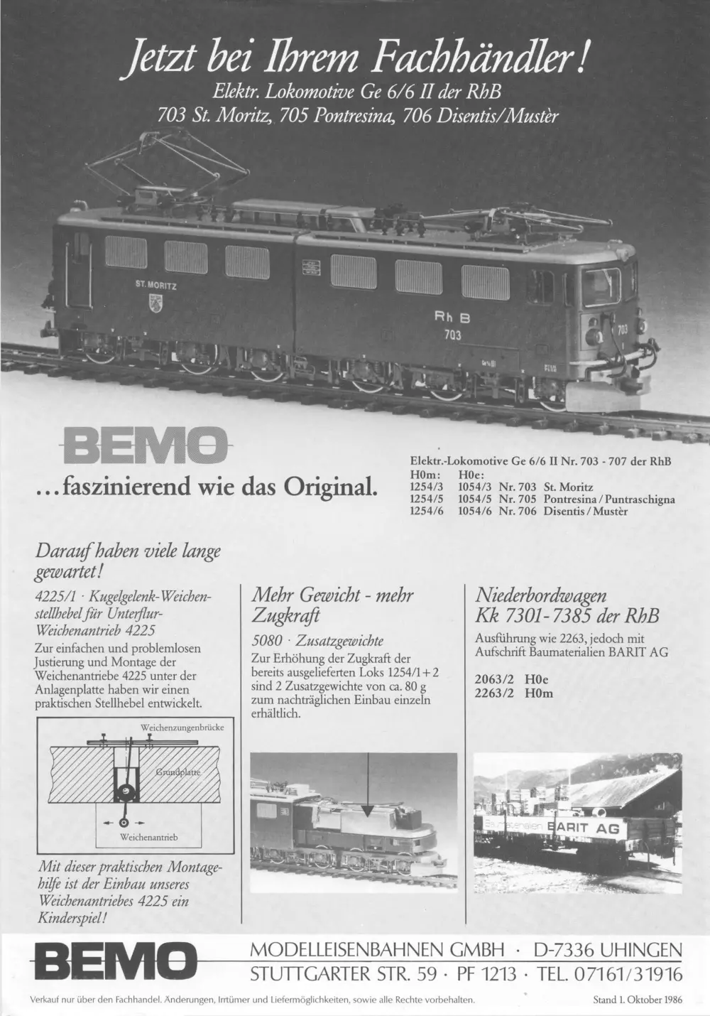 BEMO - Neuheiten 1986
