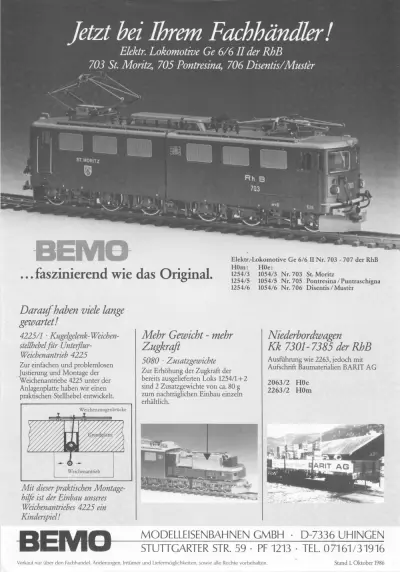 Neuheiten 1986 - BEMO