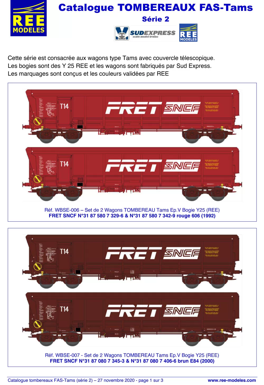 Rails Europ Express (REE) Modèles - Tams freight wagons