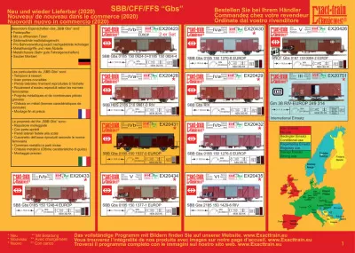 SBB CFF FFS - Gbs / K4 / Gs freight wagons - Exact-train