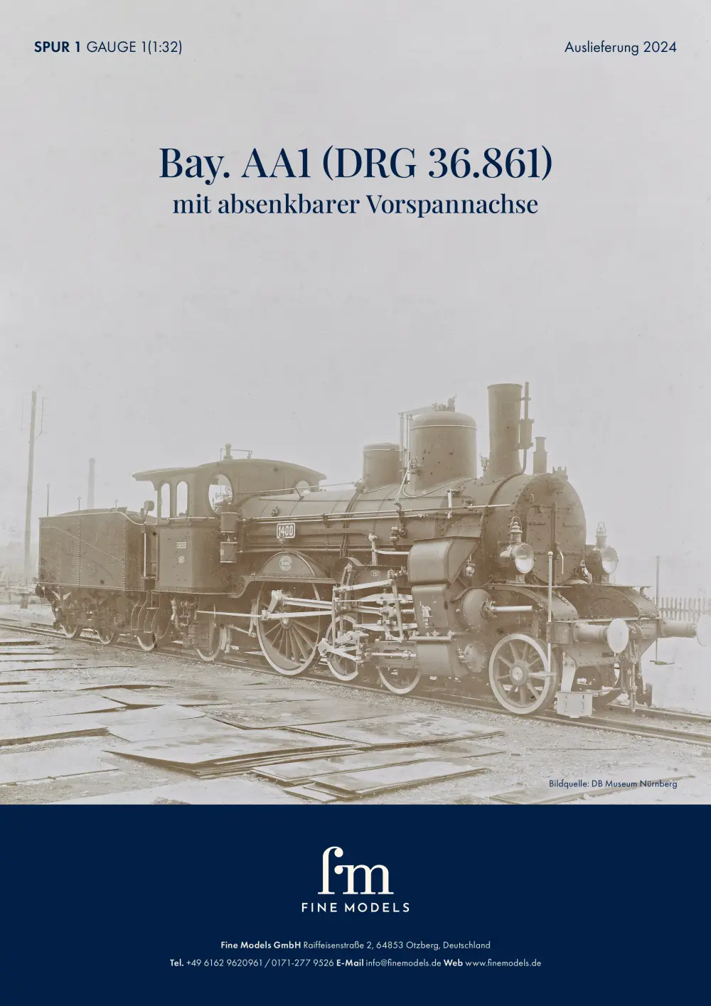 Fine Models - Bay. A A1 (DRG 36.861) mit absenkbarer Vorspannachse