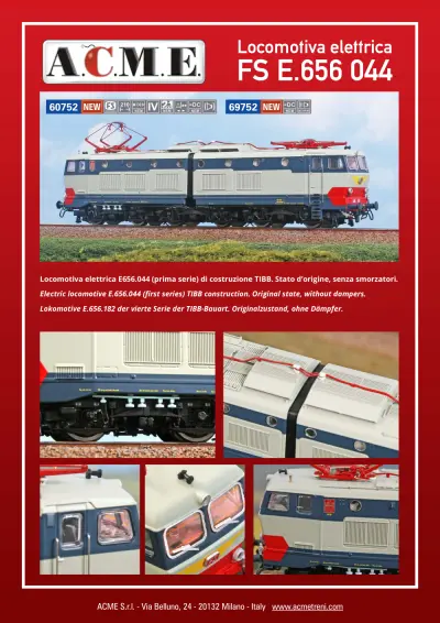 Locomotiva elettrica FS E.656 044 (ref. 60752 / 69752)