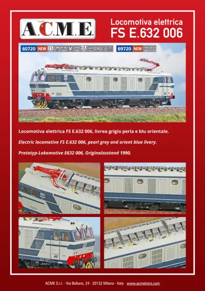 Locomotiva elettrica FS E.632 006 (ref. 60720 / 69720)