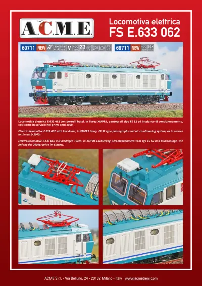 Locomotiva elettrica FS E.633 062 (ref. 60711 / 69711)