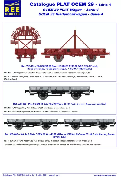 PLAT OCEM 29 - Série 4 - Rails Europ Express (REE) Modèles