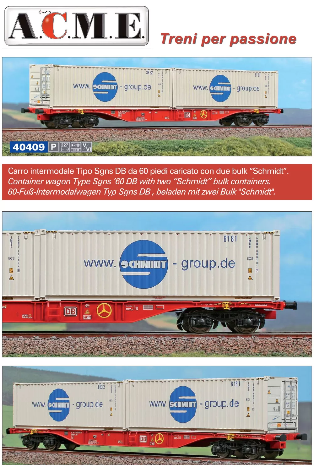 ACME - Anonima Costruzioni Modellistiche Esatte - DB - Sgns freight wagon