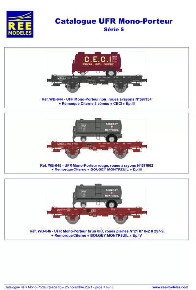 SNCF - UFR single carrier freight wagons - Rails Europ Express (REE) Modèles