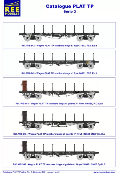 SNCF - TP flat freight wagons (eras II - IV) - Rails Europ Express (REE) Modèles