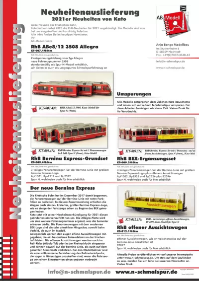 Available novelties from Kato - AB-Modell