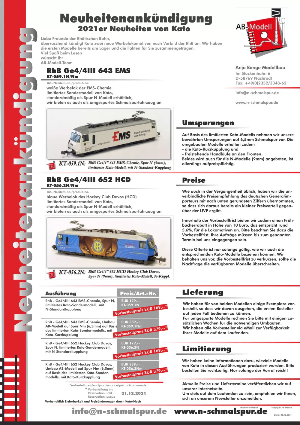 AB-Modell - Available novelties from Kato