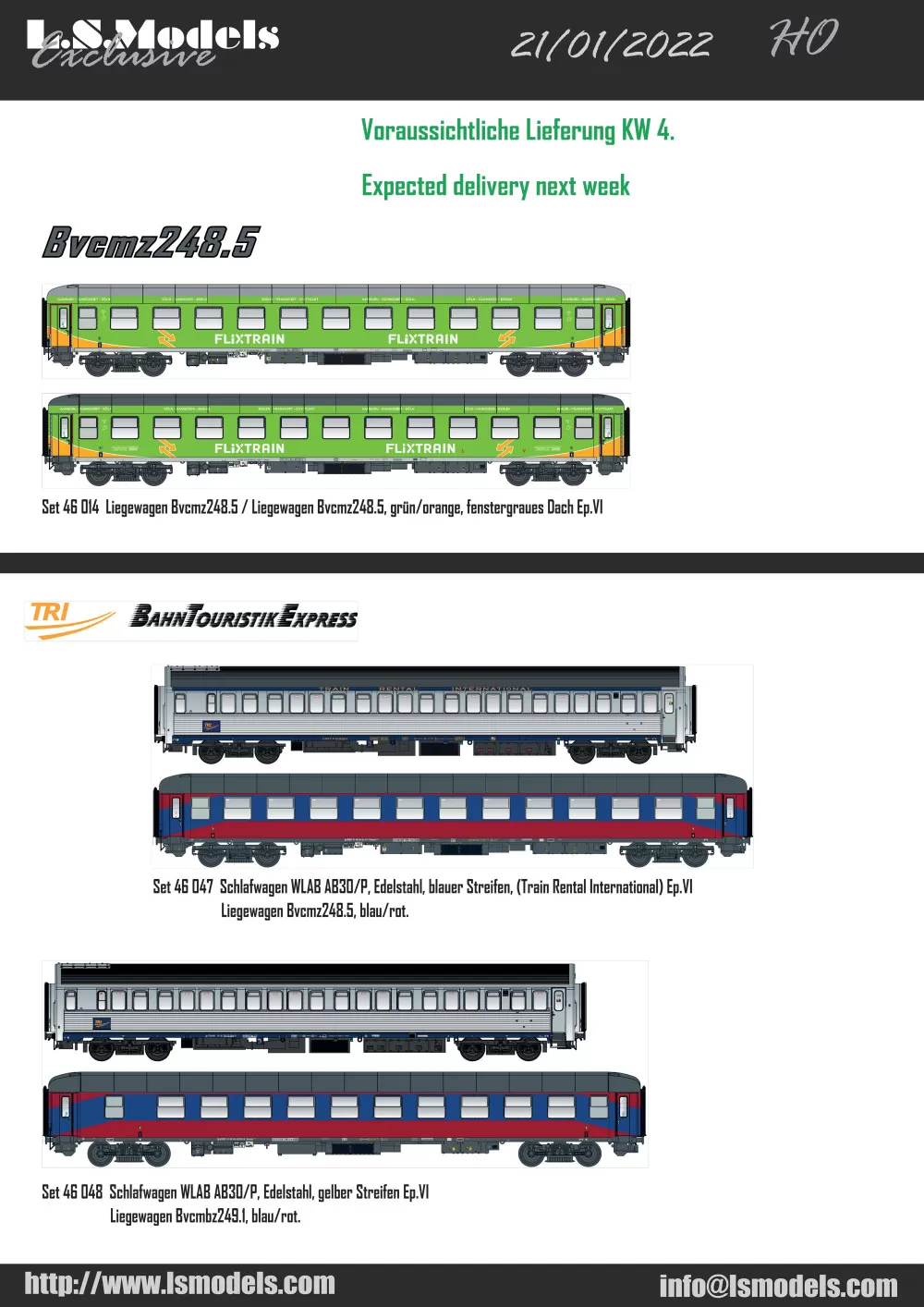 LS Models - Expected deliveries 2022.01
