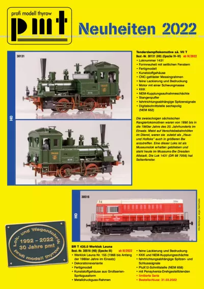 Novelties 2022 - PMT - Profi Modell Thyrow