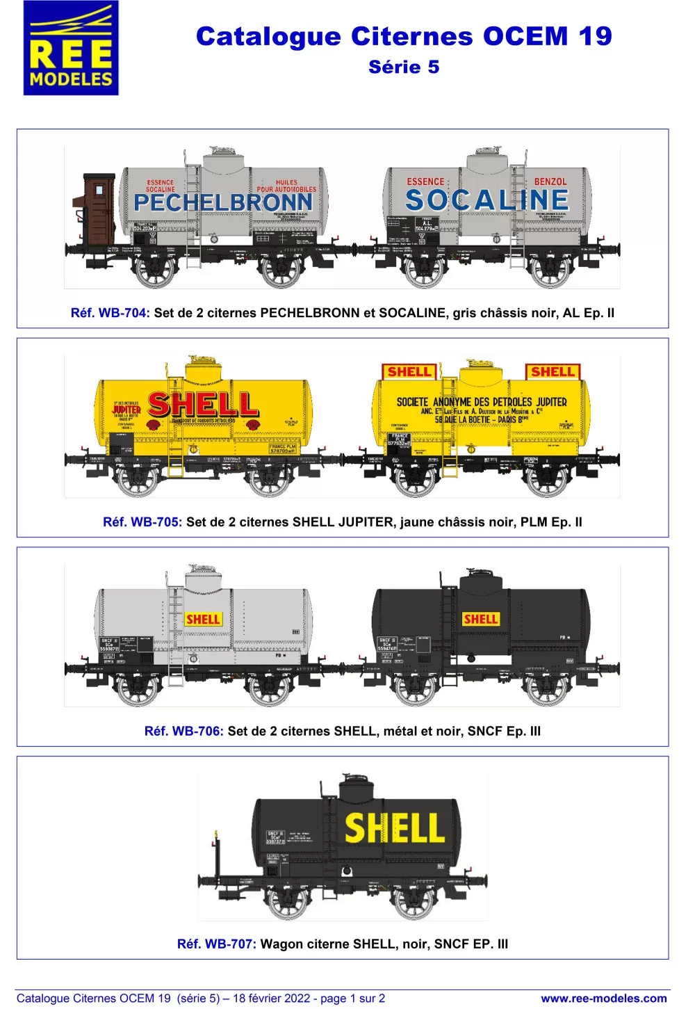Rails Europ Express (REE) Modèles - OCEM 19 tank wagons
