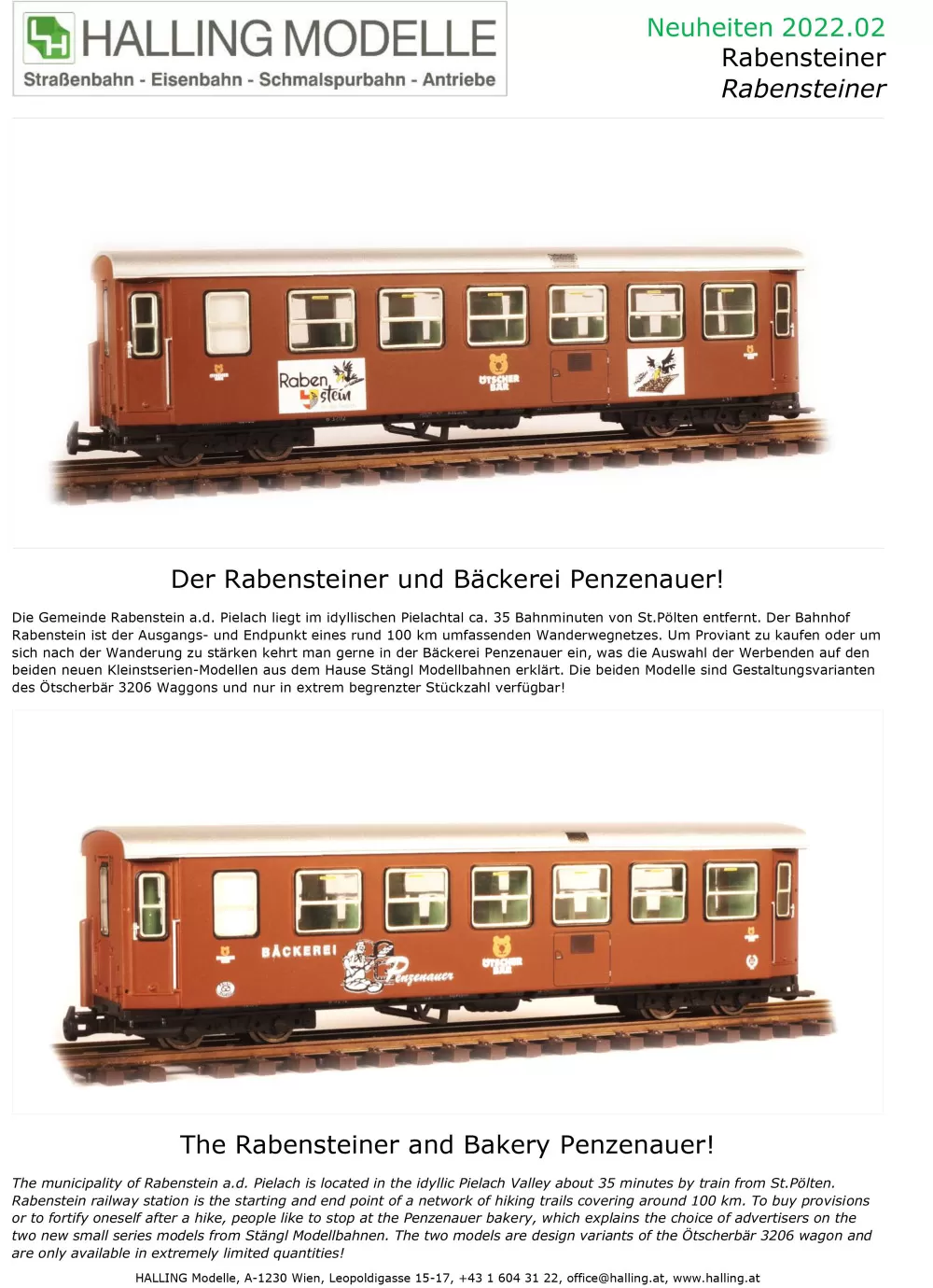 Halling Modelle - Rabensteiner passenger coach