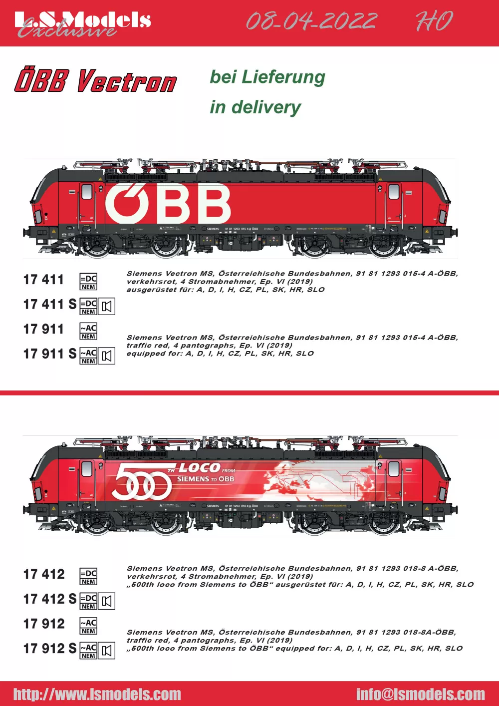 LS Models - ÖBB - Siemens Vectron locomotives