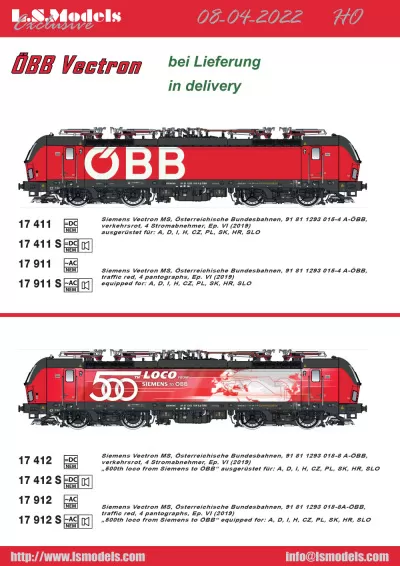 ÖBB - Siemens Vectron locomotives - LS Models
