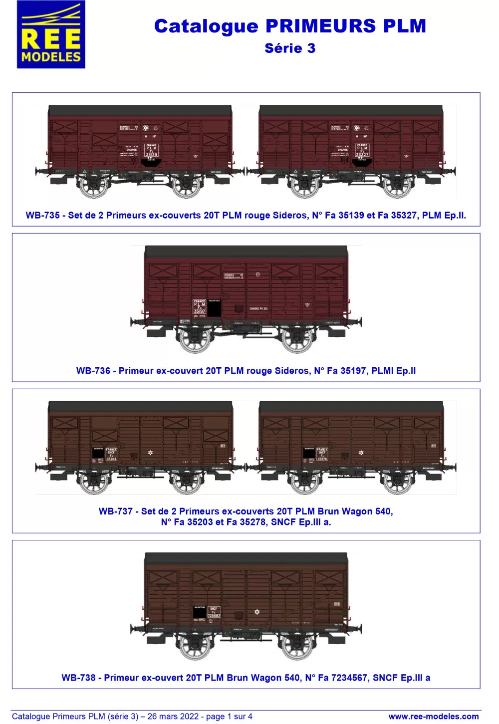 Rails Europ Express (REE) Modèles - PLM freight wagons (3rd series)