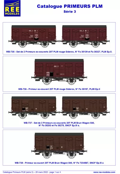 PLM freight wagons (3rd series) - Rails Europ Express (REE) Modèles